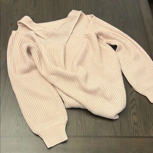 Women's Pink Ribbed Sweater